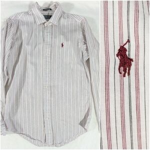 Polo Ralph Lauren 100% Cotton Striped Long Sleeve Collared Shirt Size Boys 20 XL